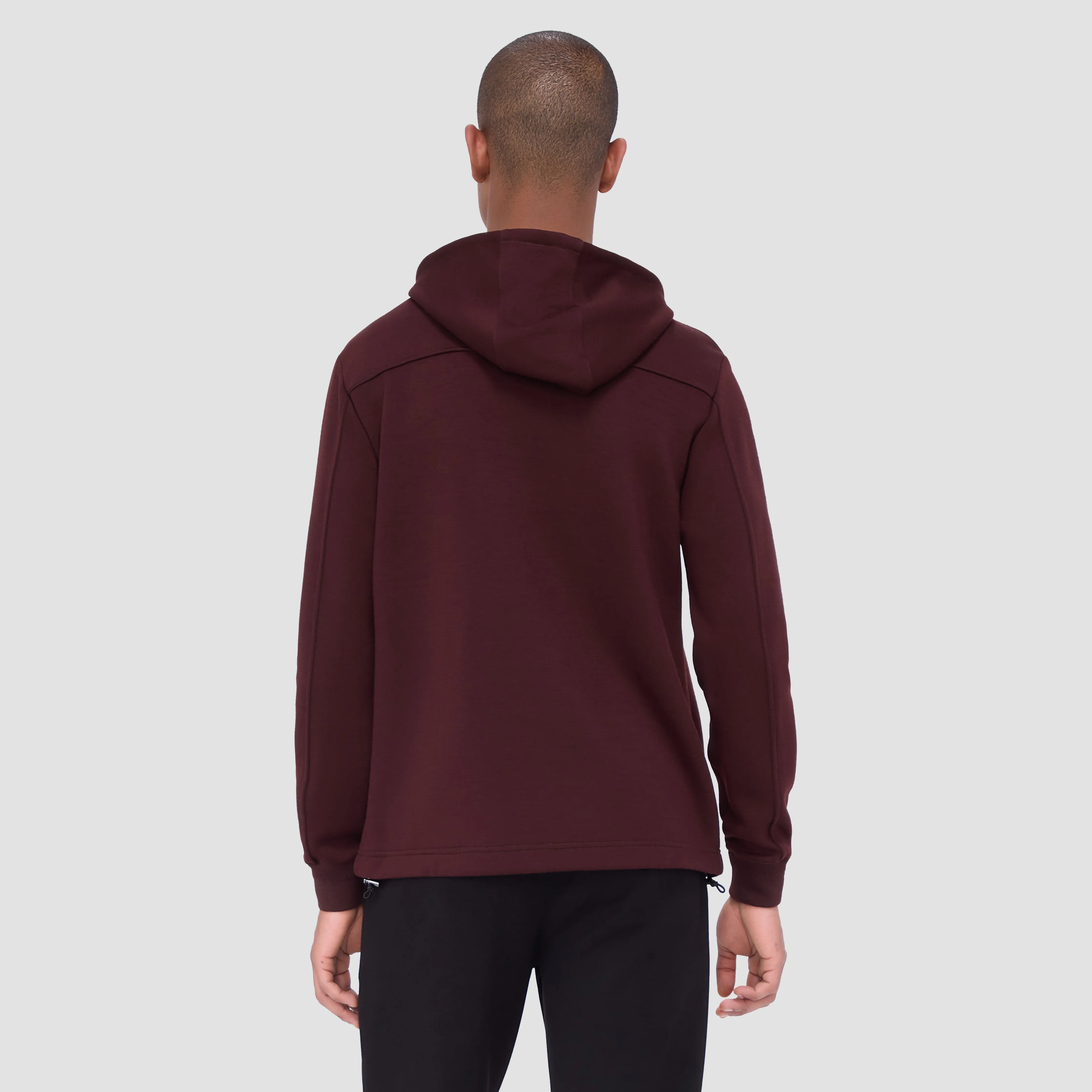 Solid Quarter-Zip Pullover Hoodie