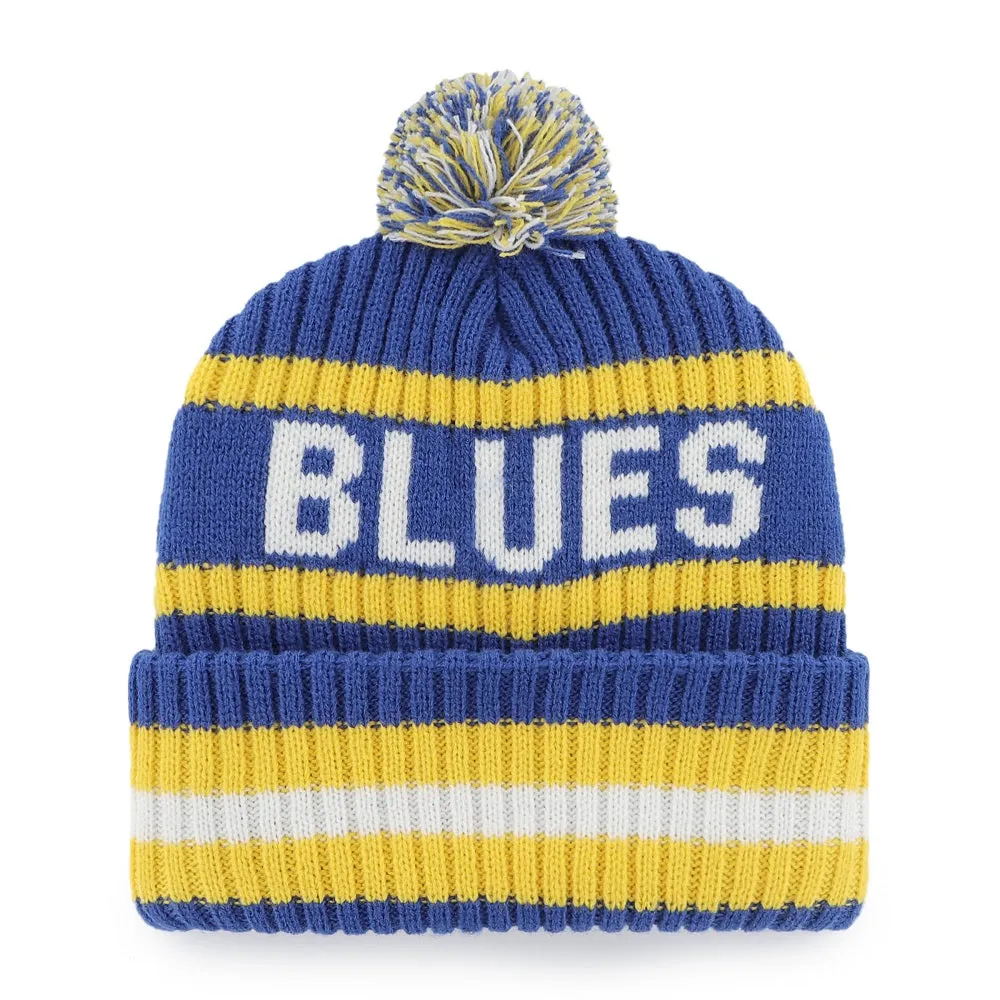 ST. LOUIS BLUES 47' BERING RETRO STRIPED POM KNIT BEANIE - ROYAL