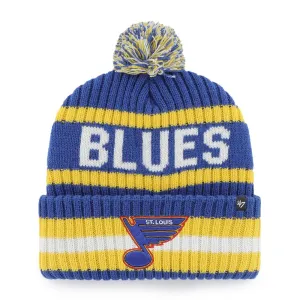 ST. LOUIS BLUES 47' BERING RETRO STRIPED POM KNIT BEANIE - ROYAL