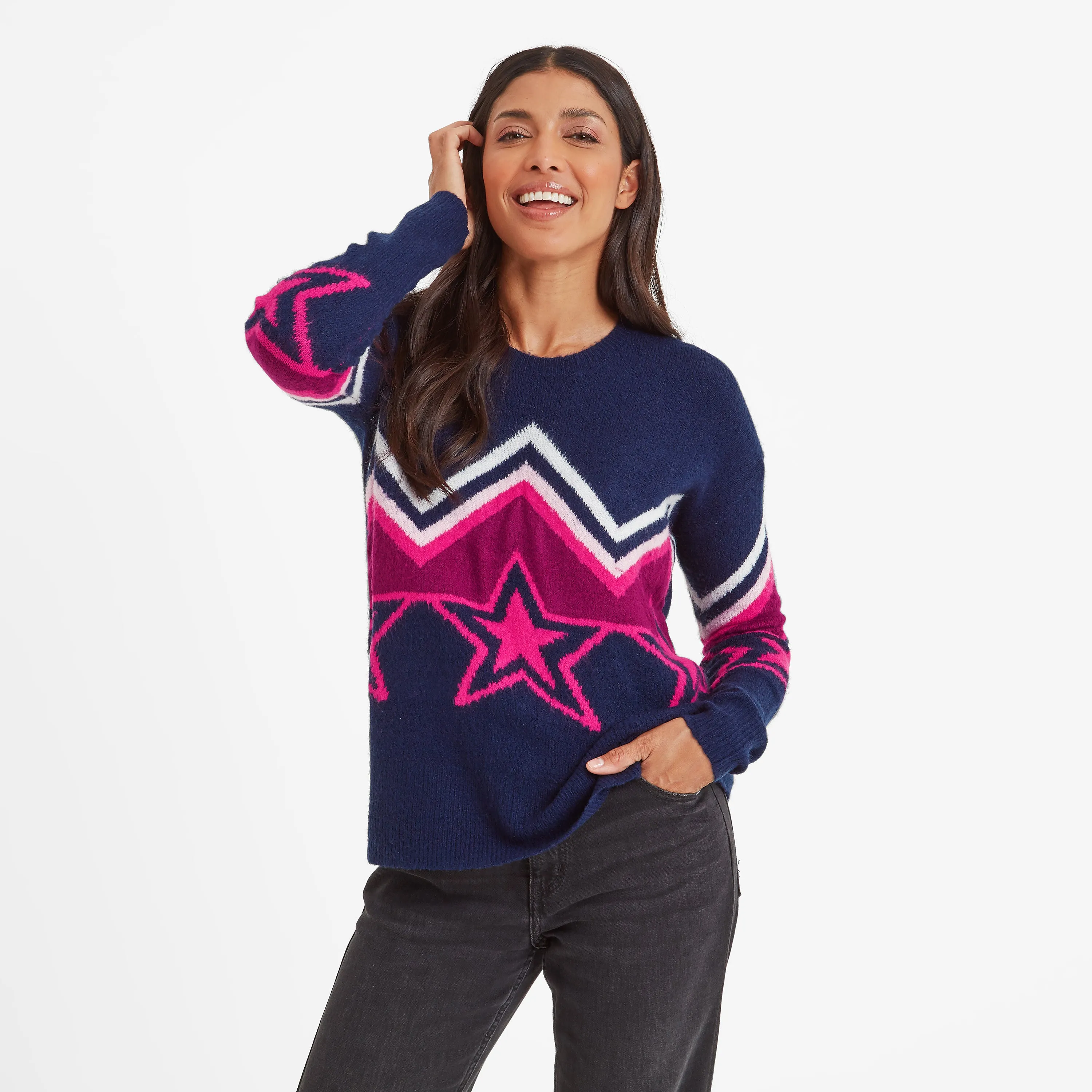 Theresa Womens Knitted Jumper - Starry Night