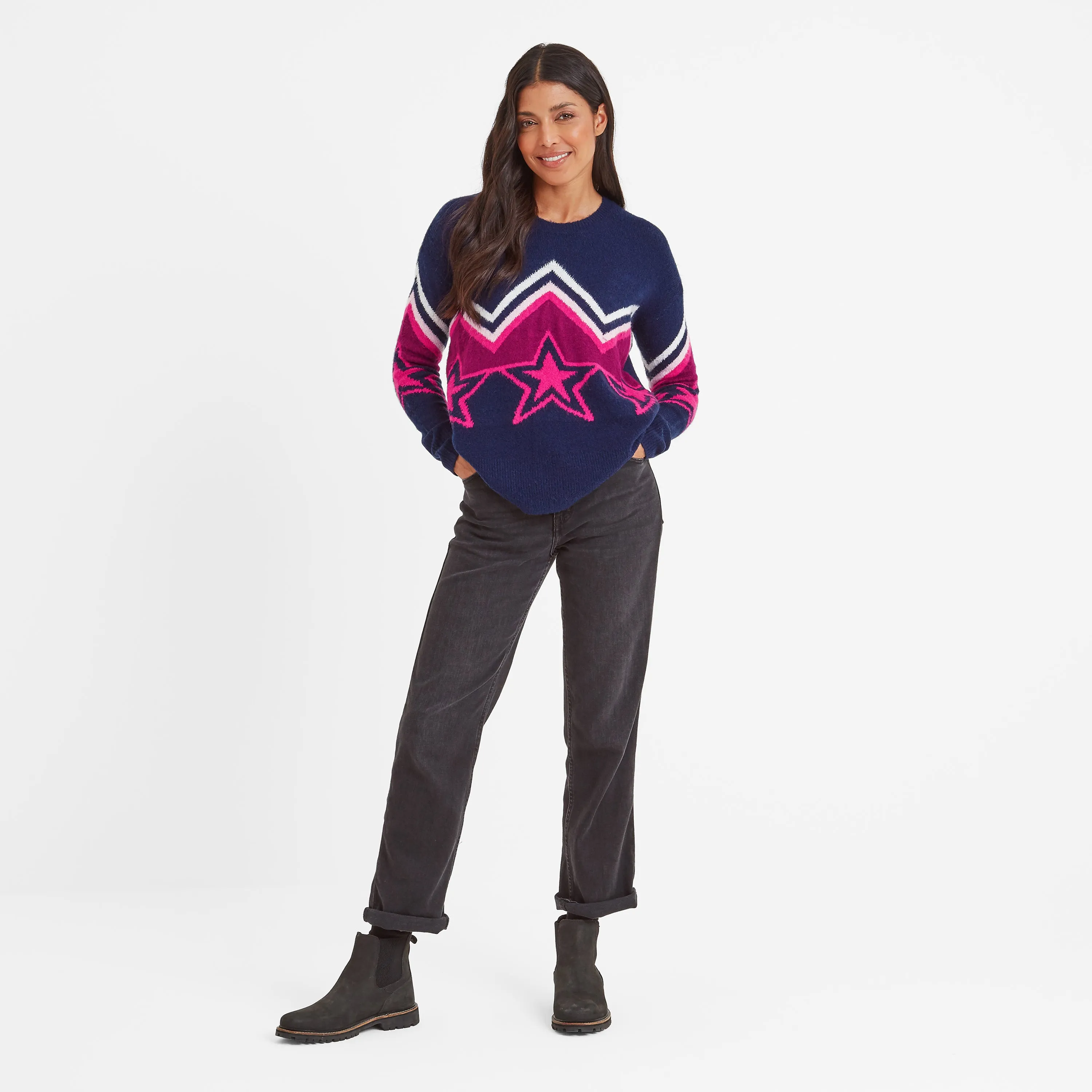 Theresa Womens Knitted Jumper - Starry Night