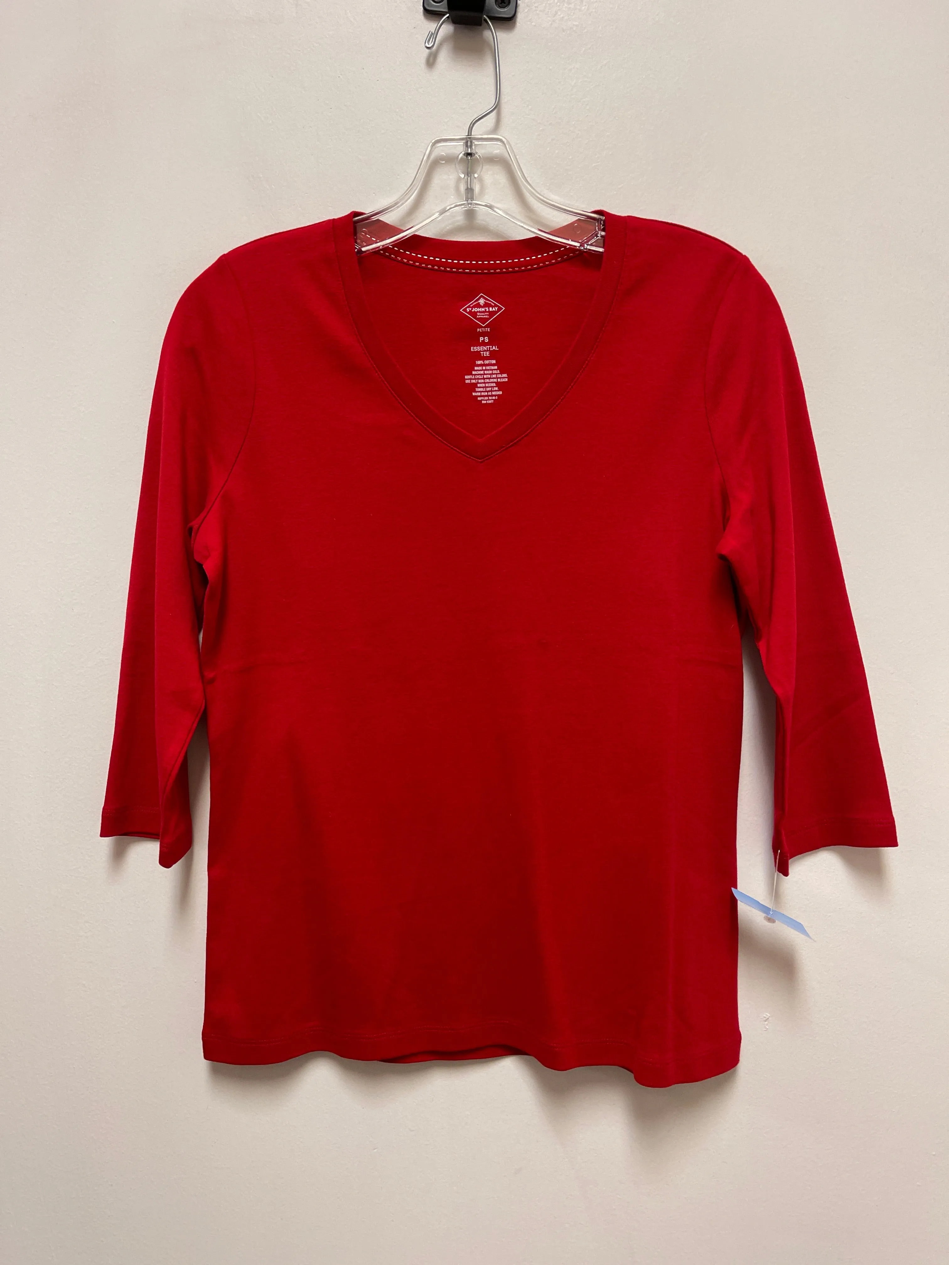 Top Long Sleeve By St Johns Bay In Red, Size: Sp