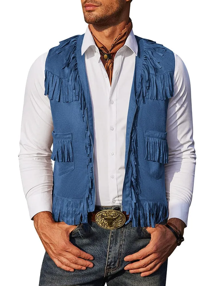 Western Cowboy Fringe Suede Vest (US Only)