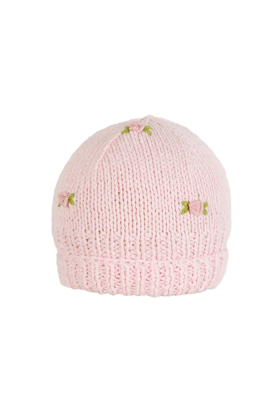 WINTER BLOOM PINK ROSE Cotton Beanie Hat