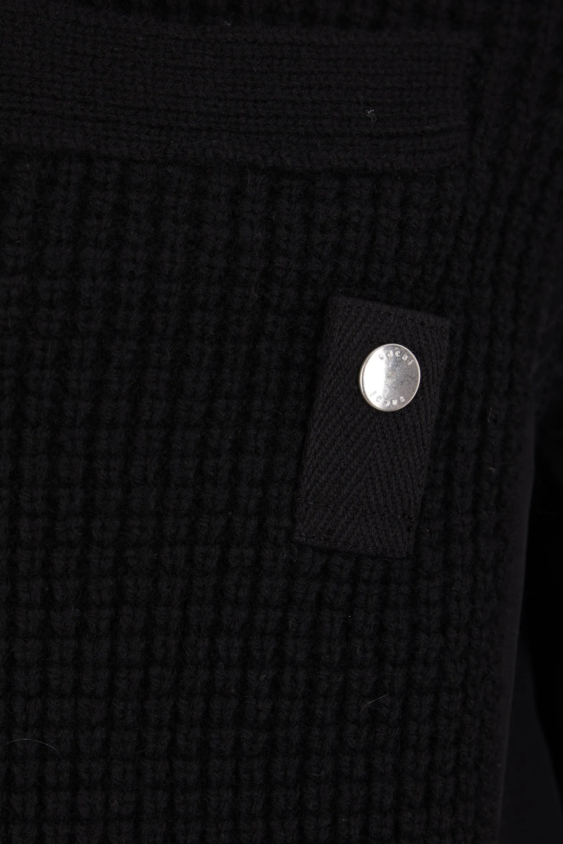 wool and twill pullover